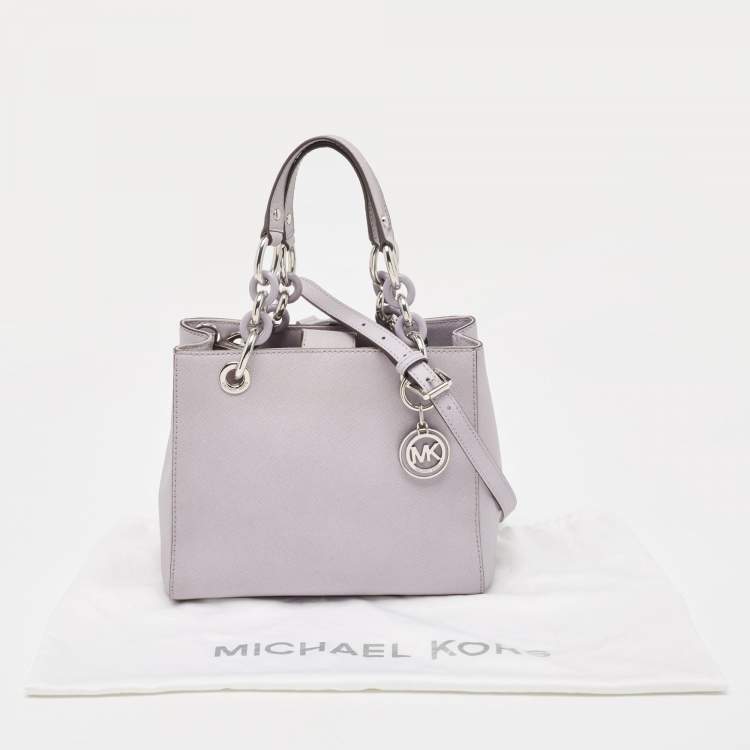 Pre Owned Michael Kors Lilac Leather Small Cynthia Tote