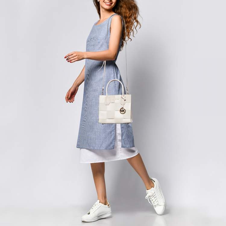 Pre Owned Michael Kors Light Pink Leather and Suede Mercer Tote
