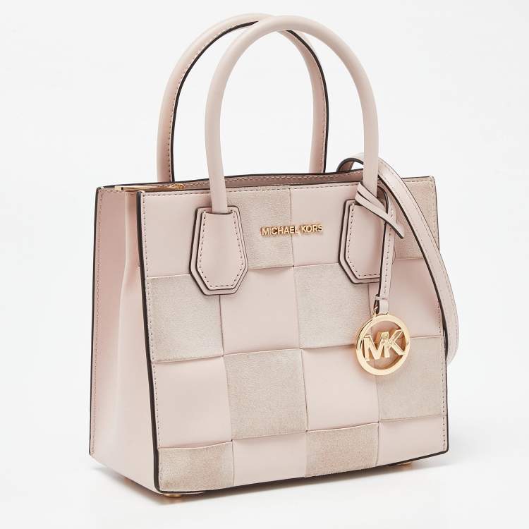 Pre Owned Michael Kors Light Pink Leather and Suede Mercer Tote