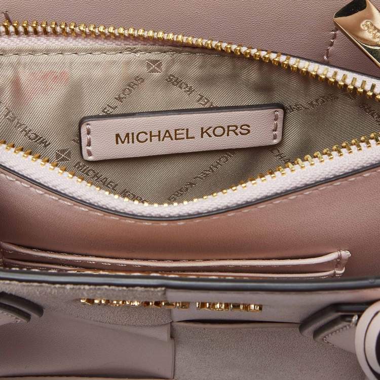 Pre Owned Michael Kors Light Pink Leather and Suede Mercer Tote