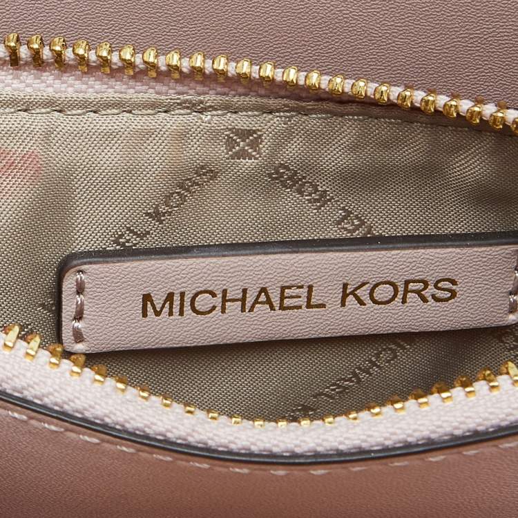 Pre Owned Michael Kors Light Pink Leather and Suede Mercer Tote