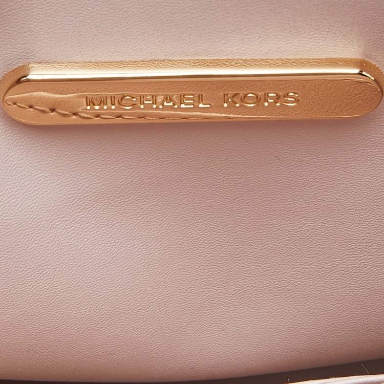 Pre Owned Michael Kors Light Pink Leather and Suede Mercer Tote