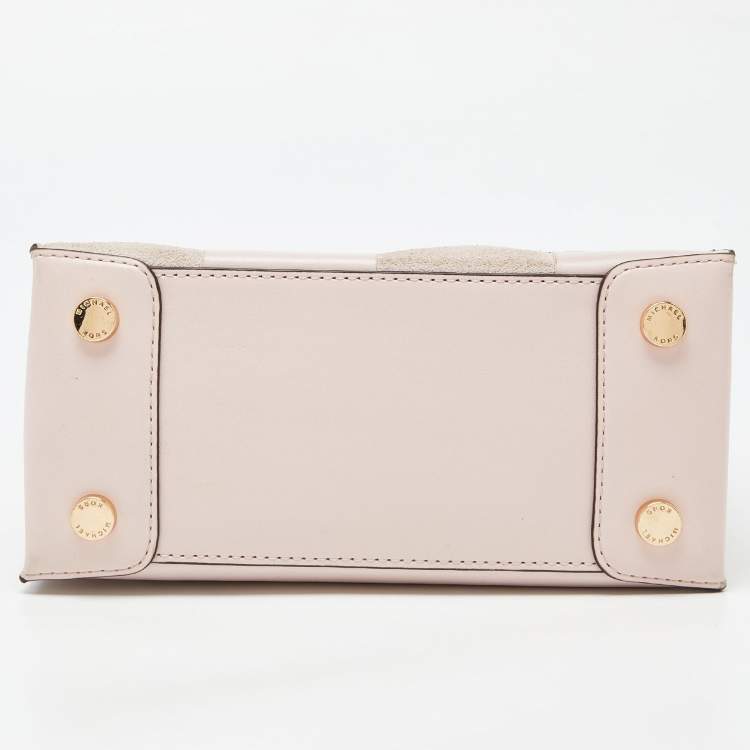 Pre Owned Michael Kors Light Pink Leather and Suede Mercer Tote