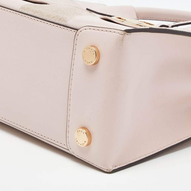 Pre Owned Michael Kors Light Pink Leather and Suede Mercer Tote