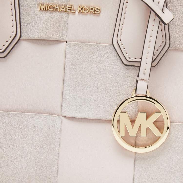 Pre Owned Michael Kors Light Pink Leather and Suede Mercer Tote