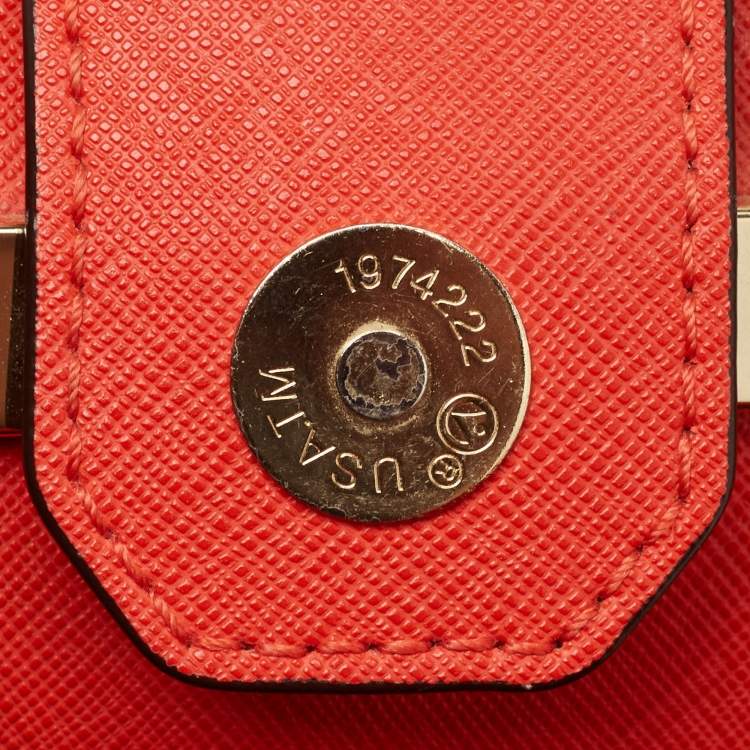 Pre Owned Michael Kors Brown Saffiano Leather Greenwich Tote