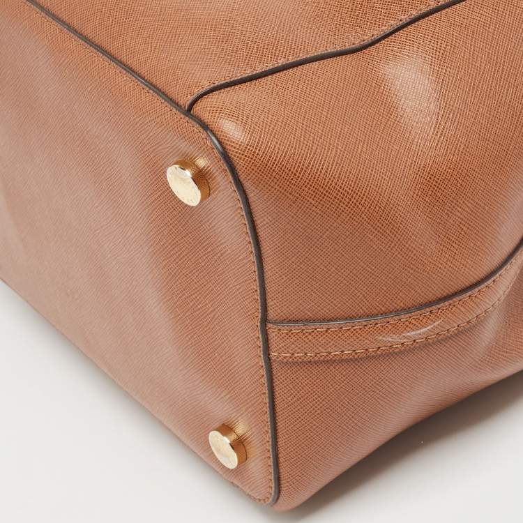 Pre Owned Michael Kors Brown Saffiano Leather Greenwich Tote