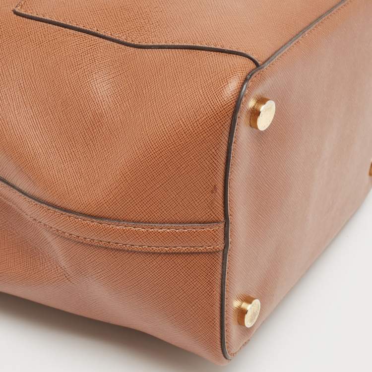 Pre Owned Michael Kors Brown Saffiano Leather Greenwich Tote