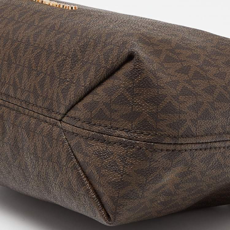 مملوكة مسبقًا Michael Kors Brown Signature Coated Canvas Jet Set Chain Bag