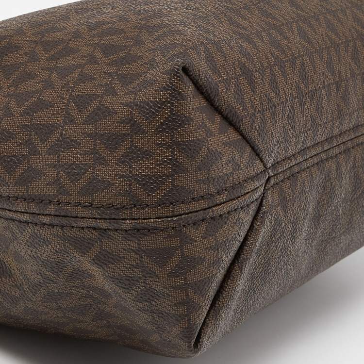 مملوكة مسبقًا Michael Kors Brown Signature Coated Canvas Jet Set Chain Bag