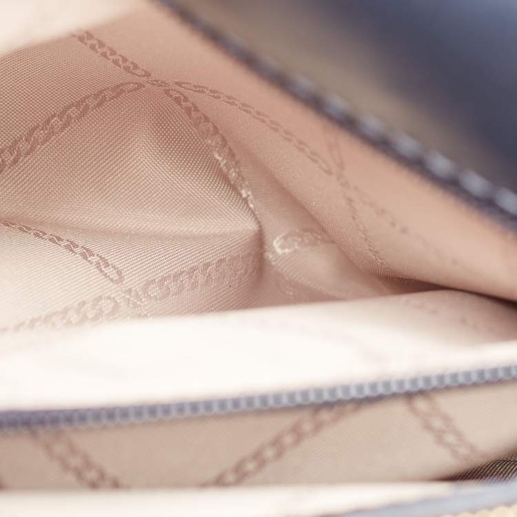 Pre Owned Michael Kors Blue Signature Coated Canvas and Leather Whitney Shoulder Bag