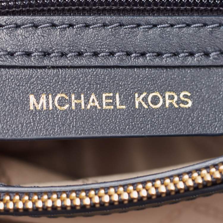 Pre Owned Michael Kors Blue Signature Coated Canvas and Leather Whitney Shoulder Bag