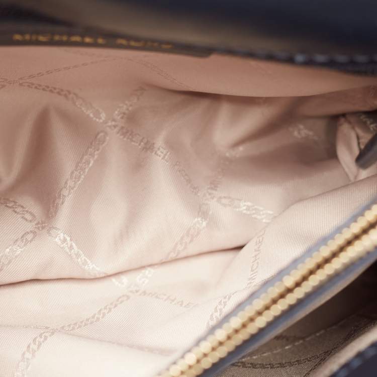 Pre Owned Michael Kors Blue Signature Coated Canvas and Leather Whitney Shoulder Bag