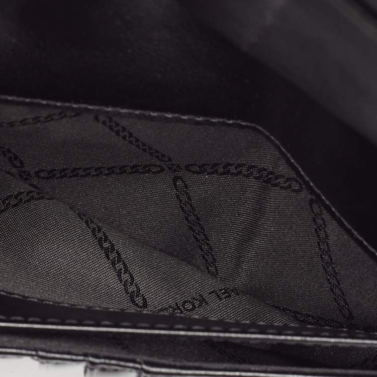 Pre Owned Michael Kors Black Leather Jet Set Zip Around Continental Wallet