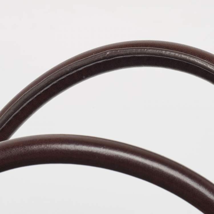 Pre Owned Michael Kors Dark Brown Leather and Nubuck Collection Gia Satchel