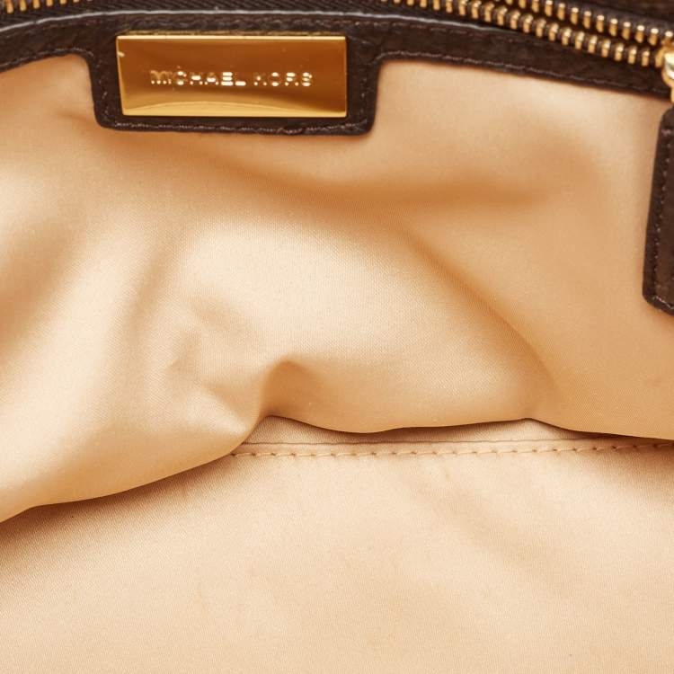 Pre Owned Michael Kors Dark Brown Leather and Nubuck Collection Gia Satchel