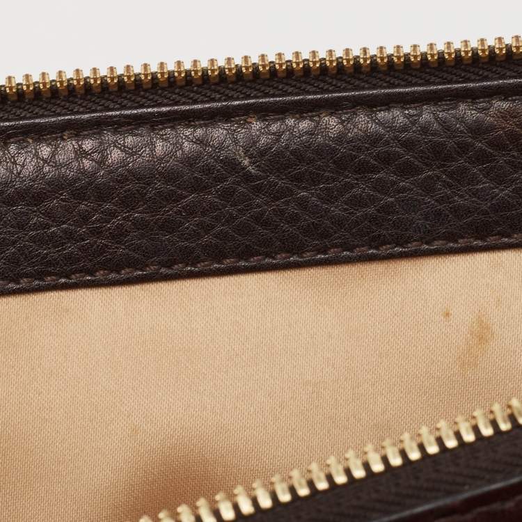 Pre Owned Michael Kors Dark Brown Leather and Nubuck Collection Gia Satchel