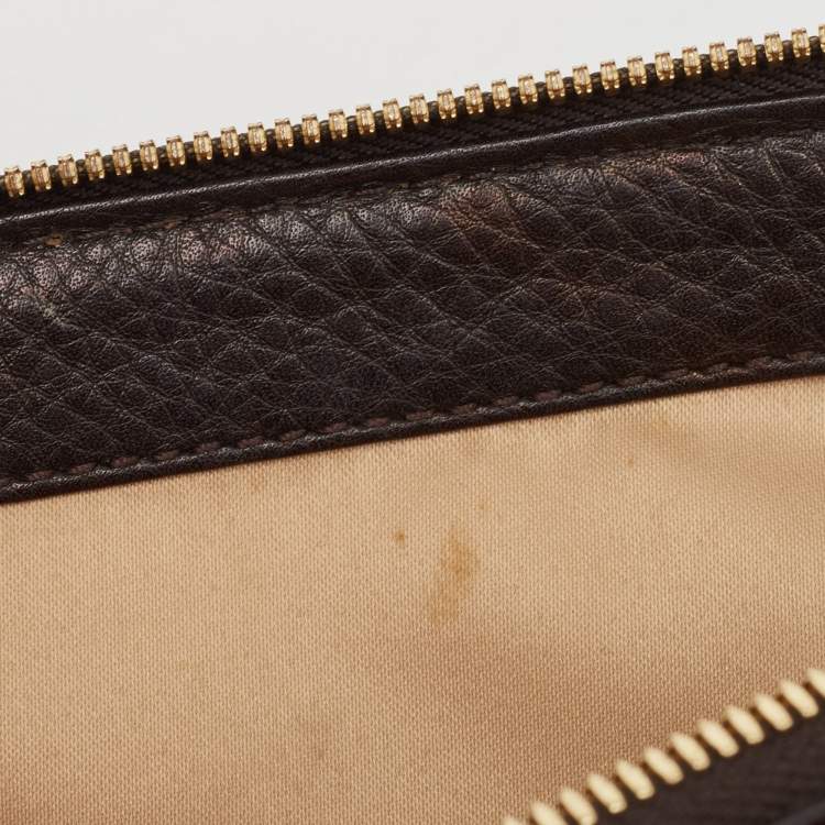 Pre Owned Michael Kors Dark Brown Leather and Nubuck Collection Gia Satchel