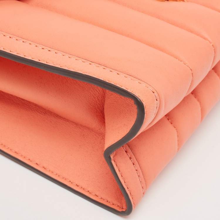 Pre Owned Michael Kors Peach Quilted Leather Large Whitney Shoulder Bag