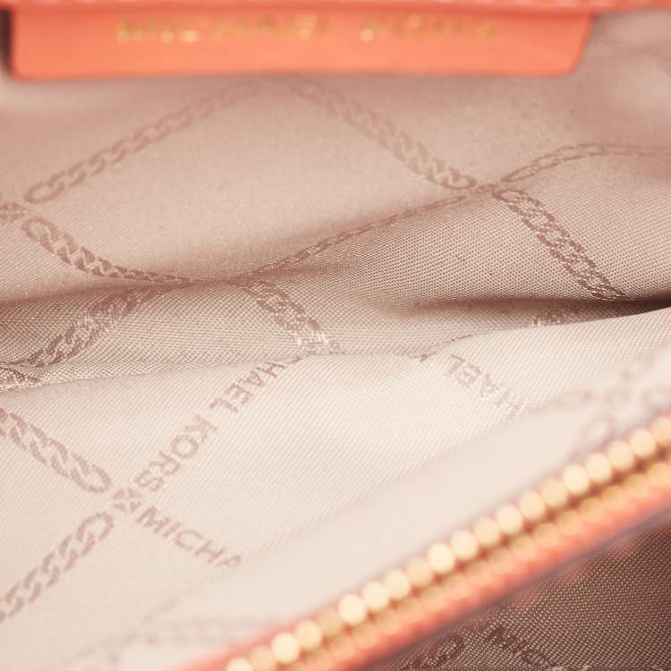 Pre Owned Michael Kors Peach Quilted Leather Large Whitney Shoulder Bag