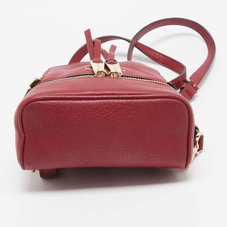 Pre Owned Michael Kors Burgundy Leather Mini Rhea Backpack