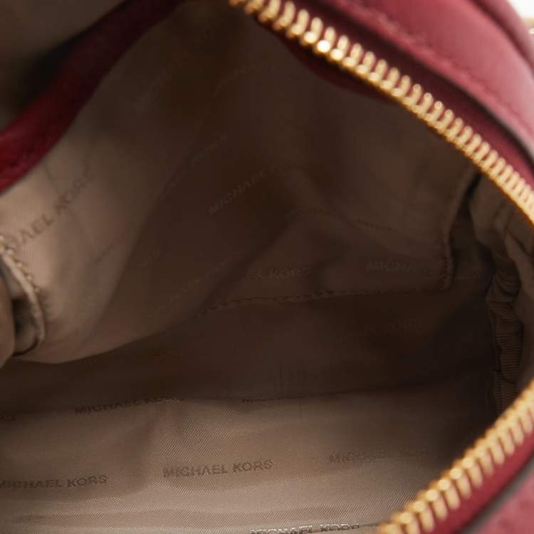 Pre Owned Michael Kors Burgundy Leather Mini Rhea Backpack