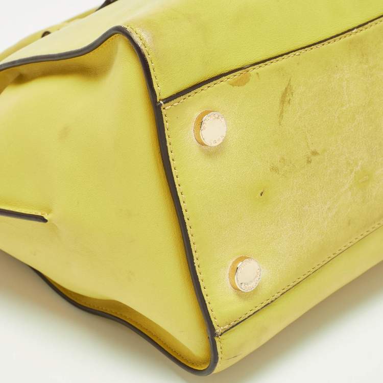 Pre Owned Michael Kors Lime Green Leather Hamilton Tote