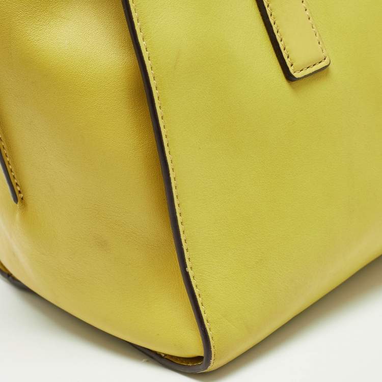 Pre Owned Michael Kors Lime Green Leather Hamilton Tote