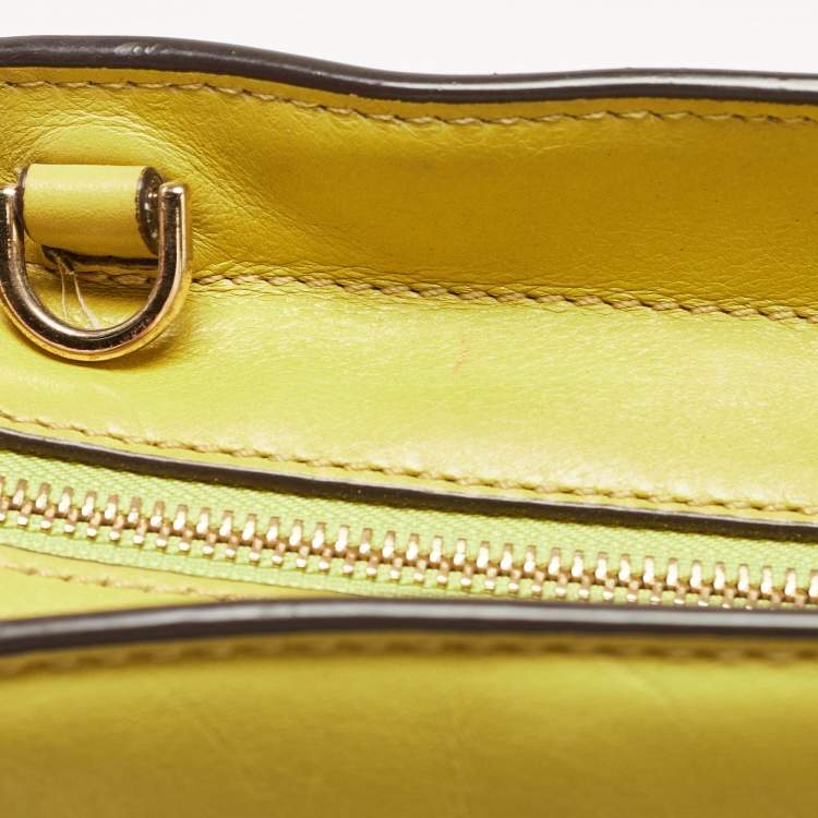 Pre Owned Michael Kors Lime Green Leather Hamilton Tote