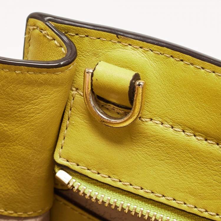 Pre Owned Michael Kors Lime Green Leather Hamilton Tote