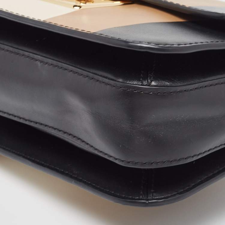 Pre Owned Michael Kors Tricolor Stripe Leather Sloan Shoulder Bag