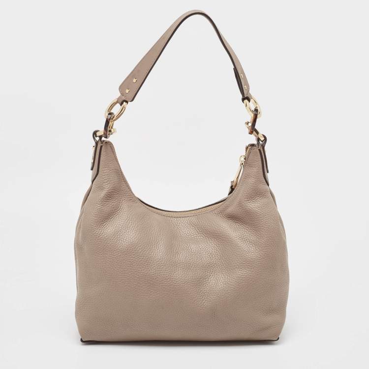 Pre Owned Michael Kors Grey Leather Isabelle Hobo