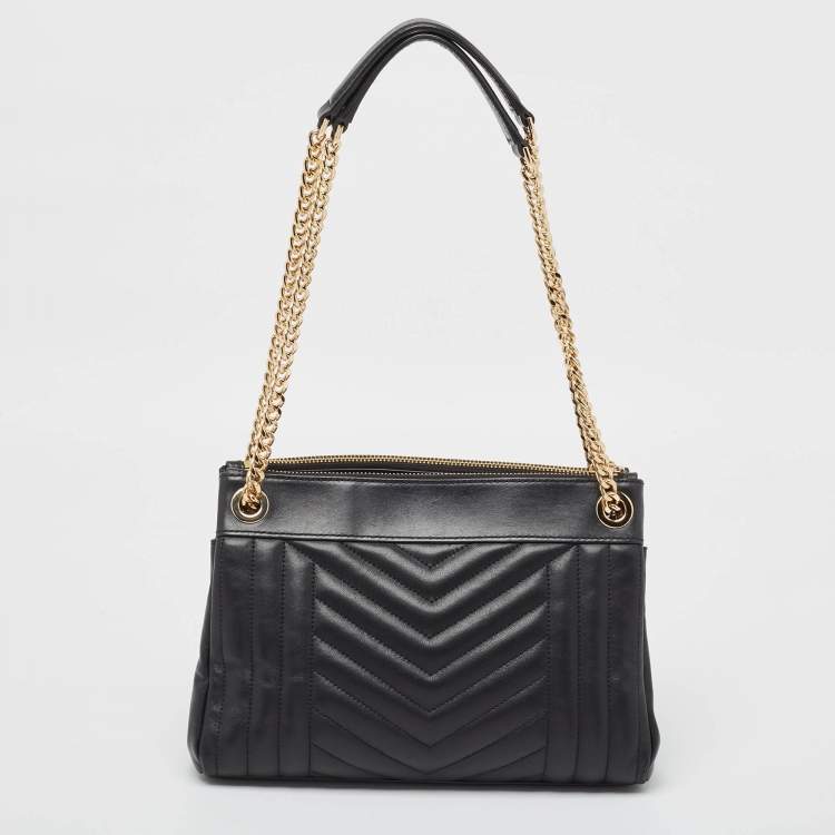 Pre Owned Michael Kors Black Quilted Leather Susan Chain Bag