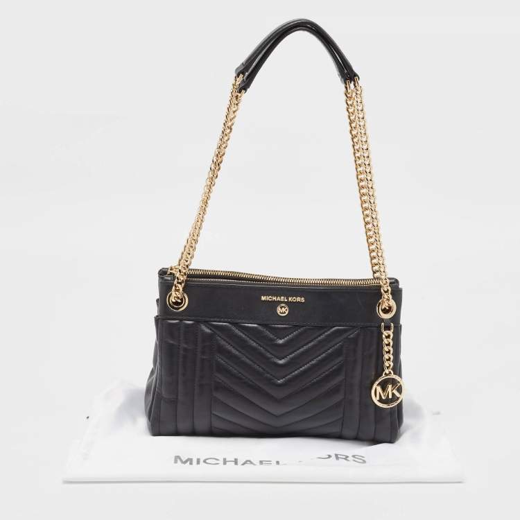 Pre Owned Michael Kors Black Quilted Leather Susan Chain Bag