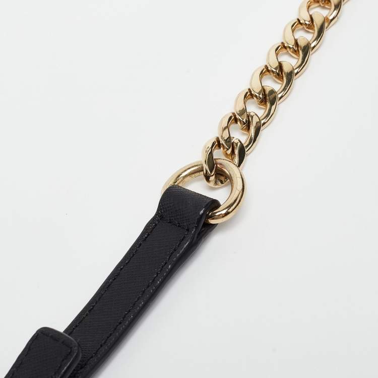 Pre Owned Michael Kors Black Leather Jet Set Crossbody Bag
