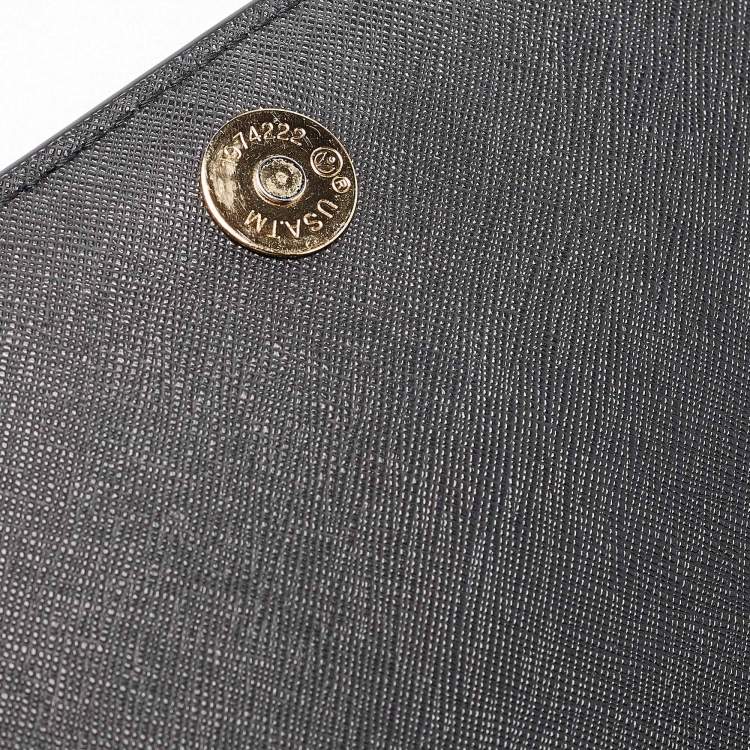 Pre Owned Michael Kors Black Leather Jet Set Crossbody Bag