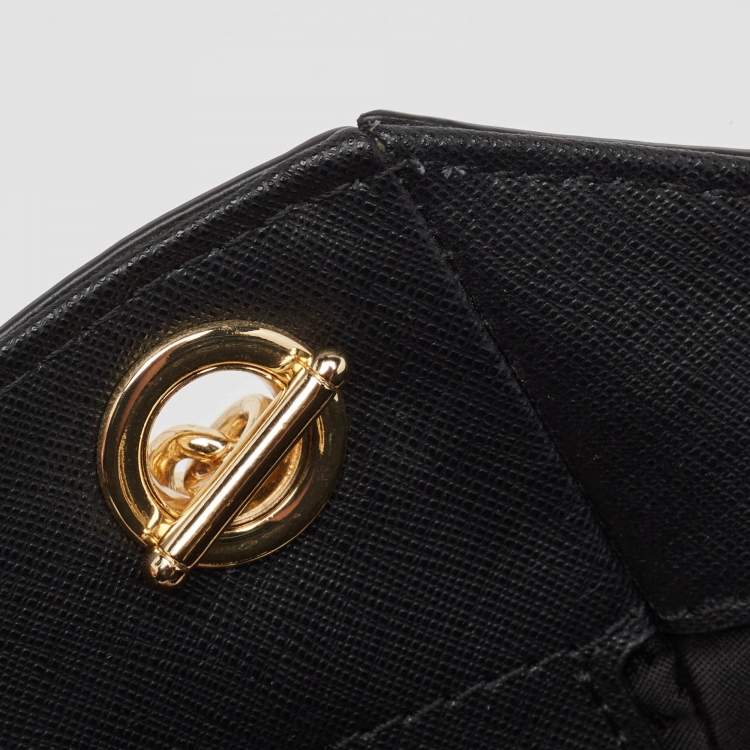 Pre Owned Michael Kors Black Leather Jet Set Travel Chain Shoulder Bag