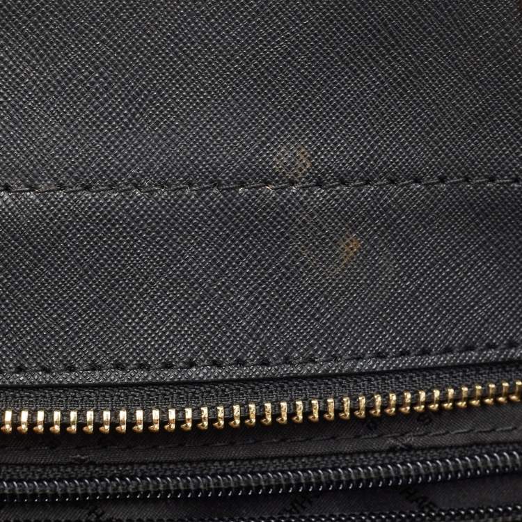 Pre Owned Michael Kors Black Leather Jet Set Travel Chain Shoulder Bag