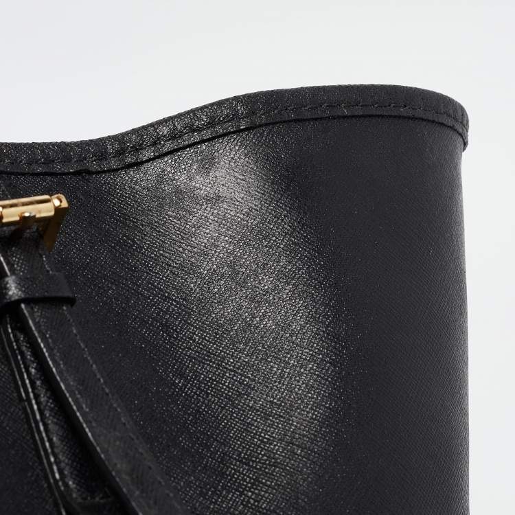 Pre Owned Michael Kors Black Saffiano Leather Medium Jet Set Travel Tote