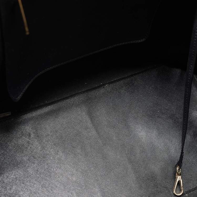 Pre Owned Michael Kors Black Saffiano Leather Medium Jet Set Travel Tote