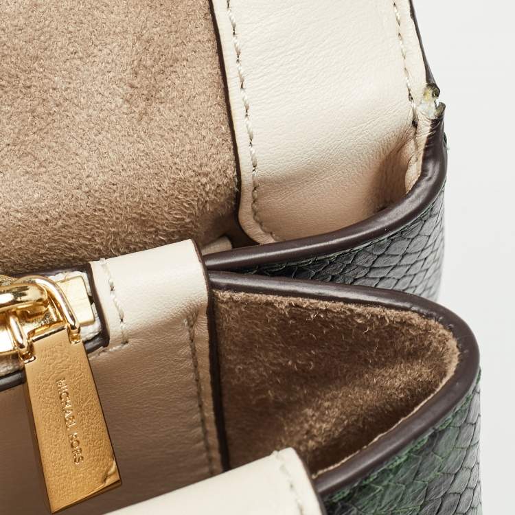 Pre Owned Michael Kors Multicolor Python Embossed and Lizard Embossed Leather Cece Flap Shoulder Bag