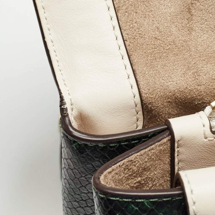 Pre Owned Michael Kors Multicolor Python Embossed and Lizard Embossed Leather Cece Flap Shoulder Bag