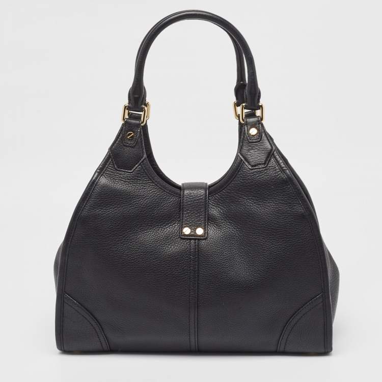 Pre Owned Michael Kors Black Leather Hudson Shoulder Bag