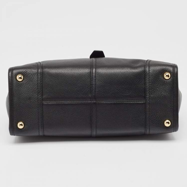 Pre Owned Michael Kors Black Leather Hudson Shoulder Bag