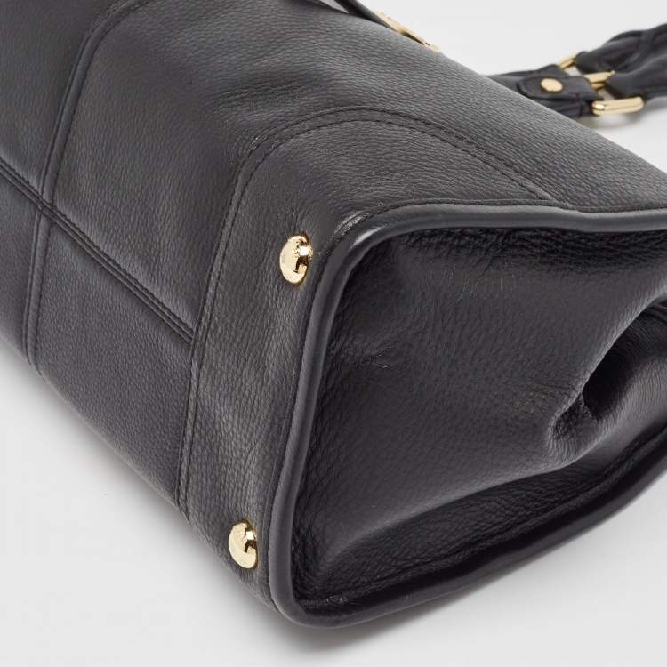 Pre Owned Michael Kors Black Leather Hudson Shoulder Bag