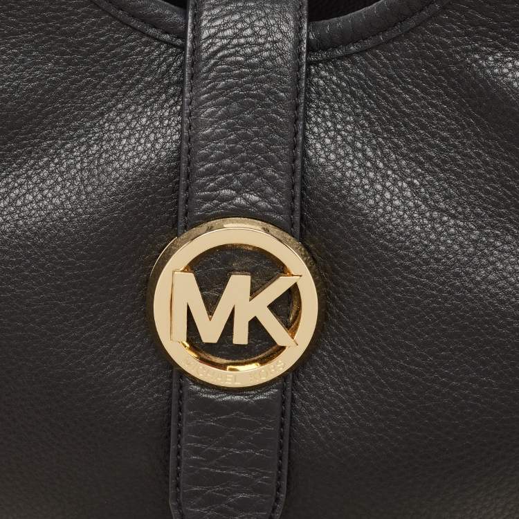 Pre Owned Michael Kors Black Leather Hudson Shoulder Bag