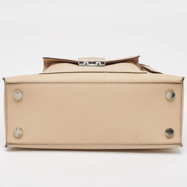 Pre Owned Michael Kors Beige Leather Bridgette Tote