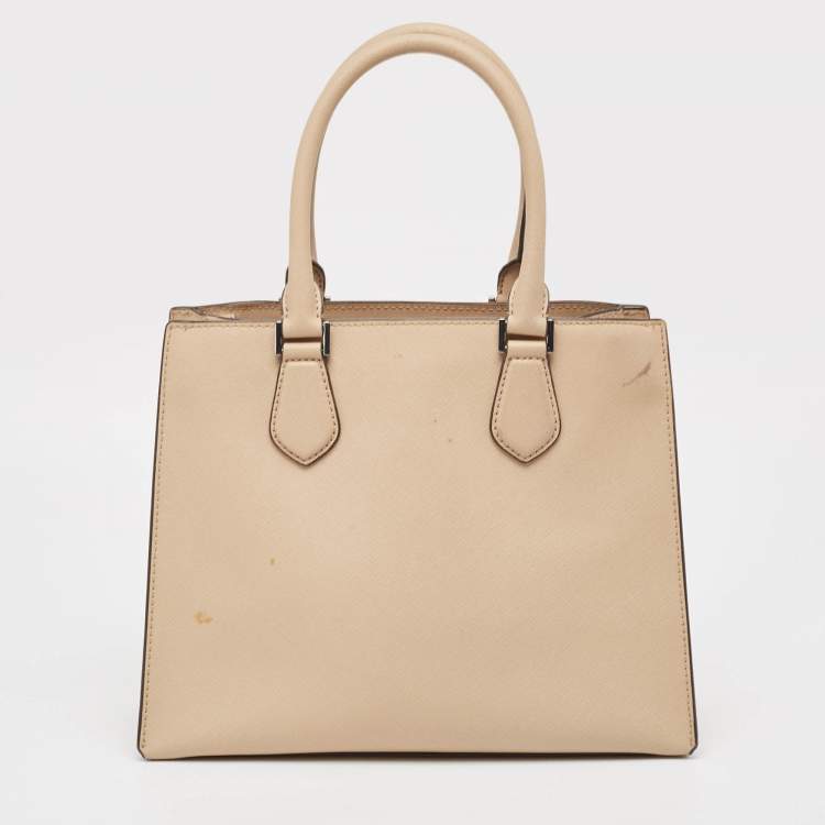 Pre Owned Michael Kors Beige Leather Bridgette Tote