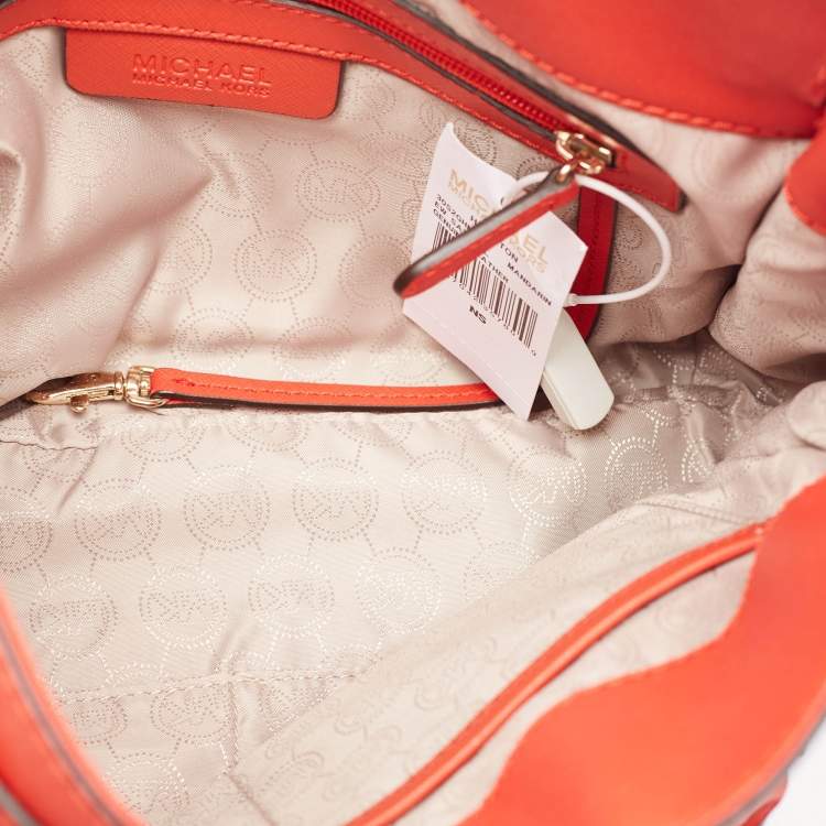 Pre Owned Michael Kors Red Saffiano Leather East/West Hamilton Tote