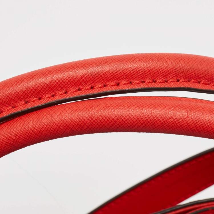 Pre Owned Michael Kors Red Saffiano Leather East/West Hamilton Tote